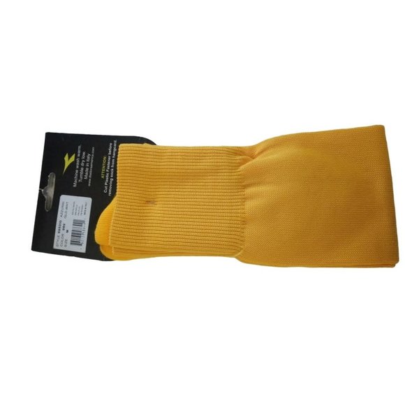 Azzurri Gold Diadora Men Soccer Socks Style 995310 Color 969 Gold White Stripes - Picture 3 of 6